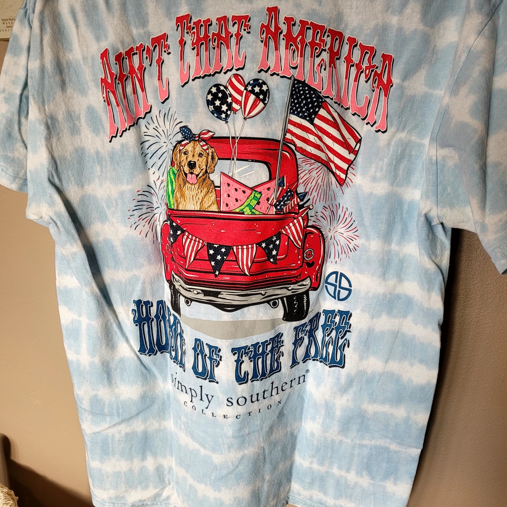 Simply Southern Blue Tie-Dye Patriotic T-Shirt